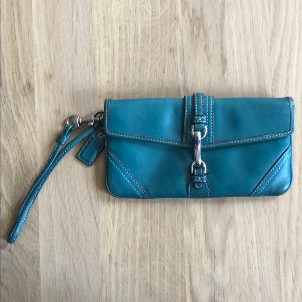 Leather Coach wristlet